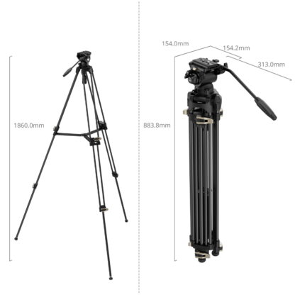 SMALLRIG 4686 HEAVY-DUTY FLUID HEAD VIDEO TRIPOD KIT AD-01S