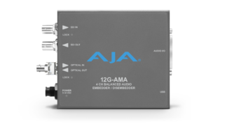 AJA 12G-AMA-R-ST 4-Channel 12G-SDI balanced analog audio Embedder/Disembedder