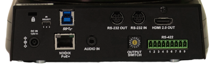 NewTek NDI HX 4K Camera connections