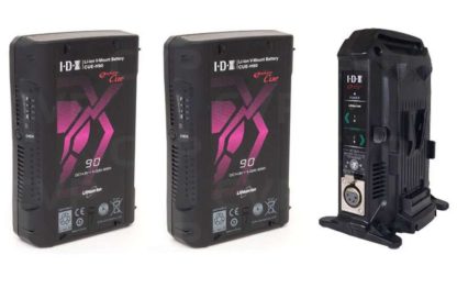 IDX batteri kit med 2 x CUE-H90 og 1 x VL-2X lader IDX batteri kit