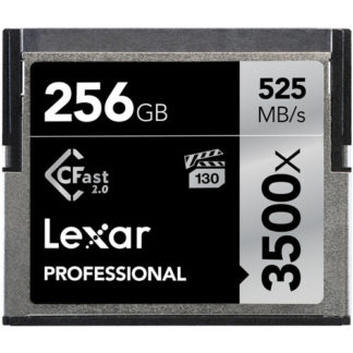 Key Features 256GB Storage Capacity CFast 2.0 Card Type 3500x Speed Rating Max. Read Speed: 525 MB/s Max. Write Speeds: 445 MB/s Includes Lexar Image Rescue Software