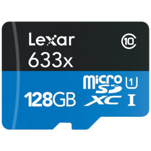 Lexar 128GB High-Performance 633x UHS-I microSDXC Memory Card with SD Adapter