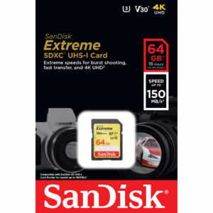 Sandisk SDXC Extreme 64GB 150MB/s UHS-I V30 U3 C10 - Bilde 2