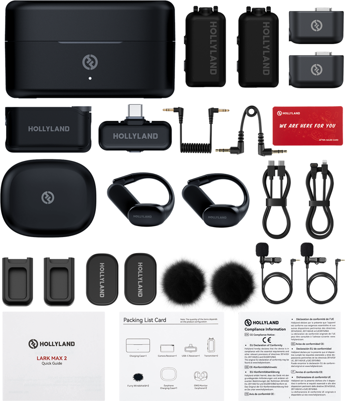 HOLLYLAND LARK MAX 2 Ultimate Combo with OWS Monitor Earphone + Camera RX + USB-C RX - Bilde 2