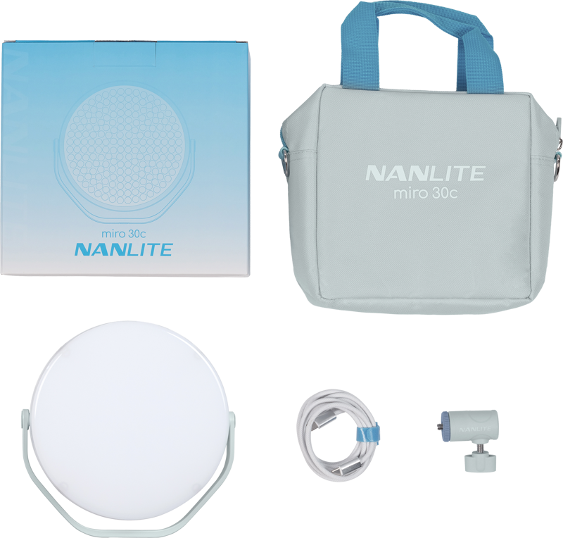 NANLITE MIRO 30C LED FULL-COLOR ROUND PANEL LIGHT (MINT BLUE) - Bilde 4