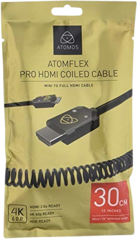 ATOMOS HDMI 4K60p Mini to Full 30cm die cast connector