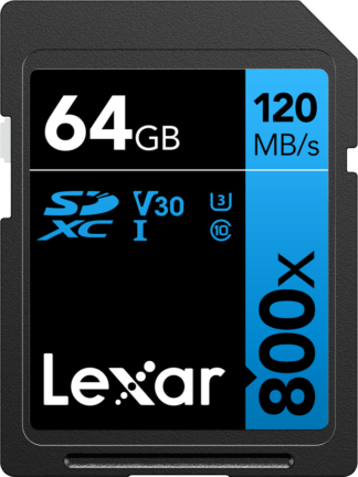 LEXAR Professional 800x SDXC UHS-I cards