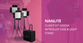 NANLITE 3 LIGHT KIT 600DSA WTROLLEY CASE & LIGHT STAND