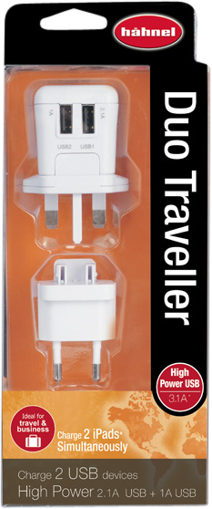 HÄHNEL DUO TRAVELLER USB CHARGER