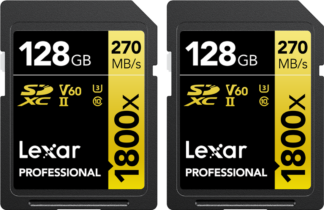 LEXAR PRO 1800X SDXC U3 (V60) UHS-II R270/W180 128GB - 2PACK